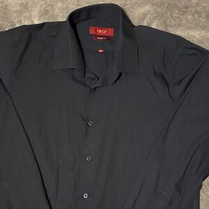 E-Couture Men's Black Dress Shirt